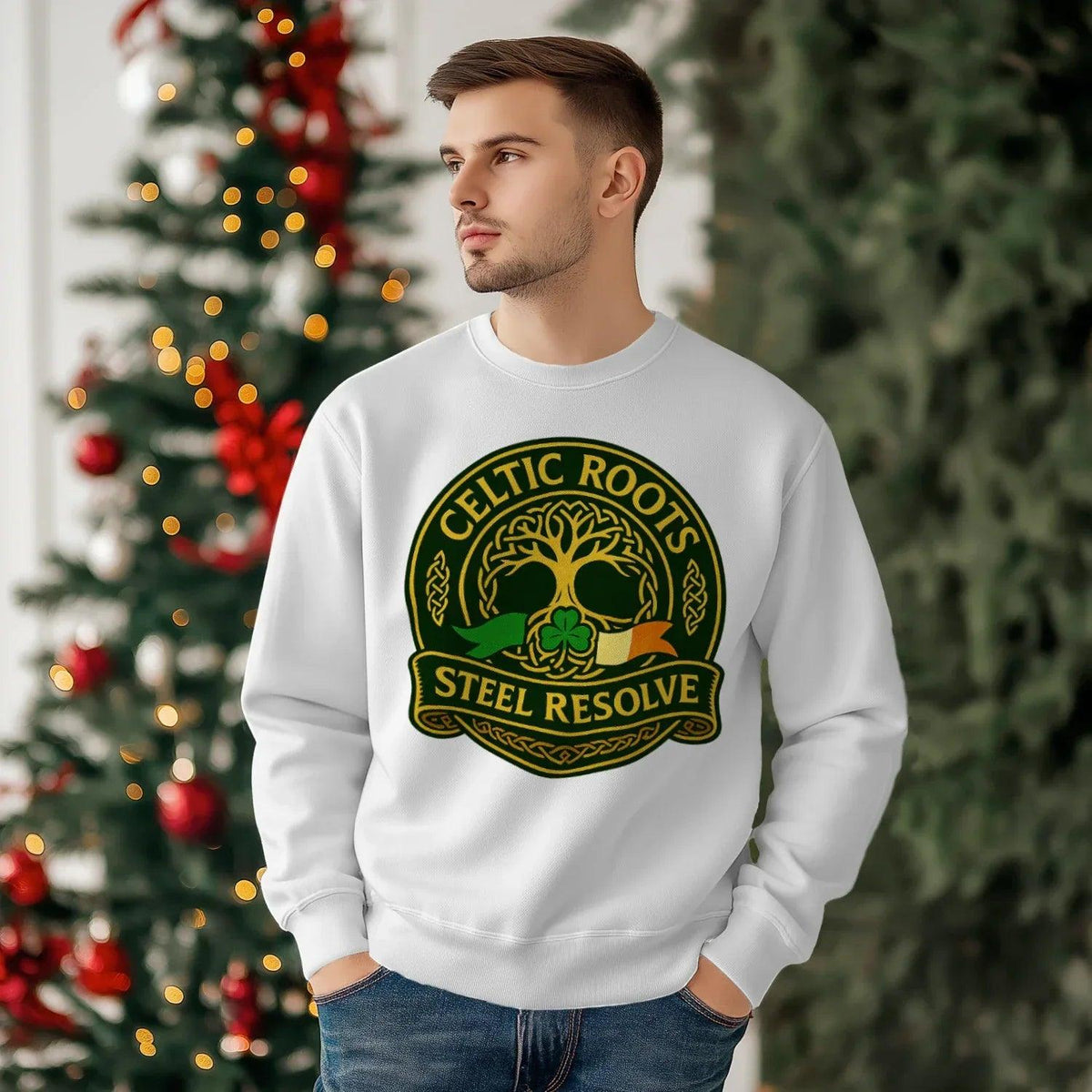 Irish Sweatshirt - Steel Resolve Roots Unisex Streetwear - Celtic Wolfwear