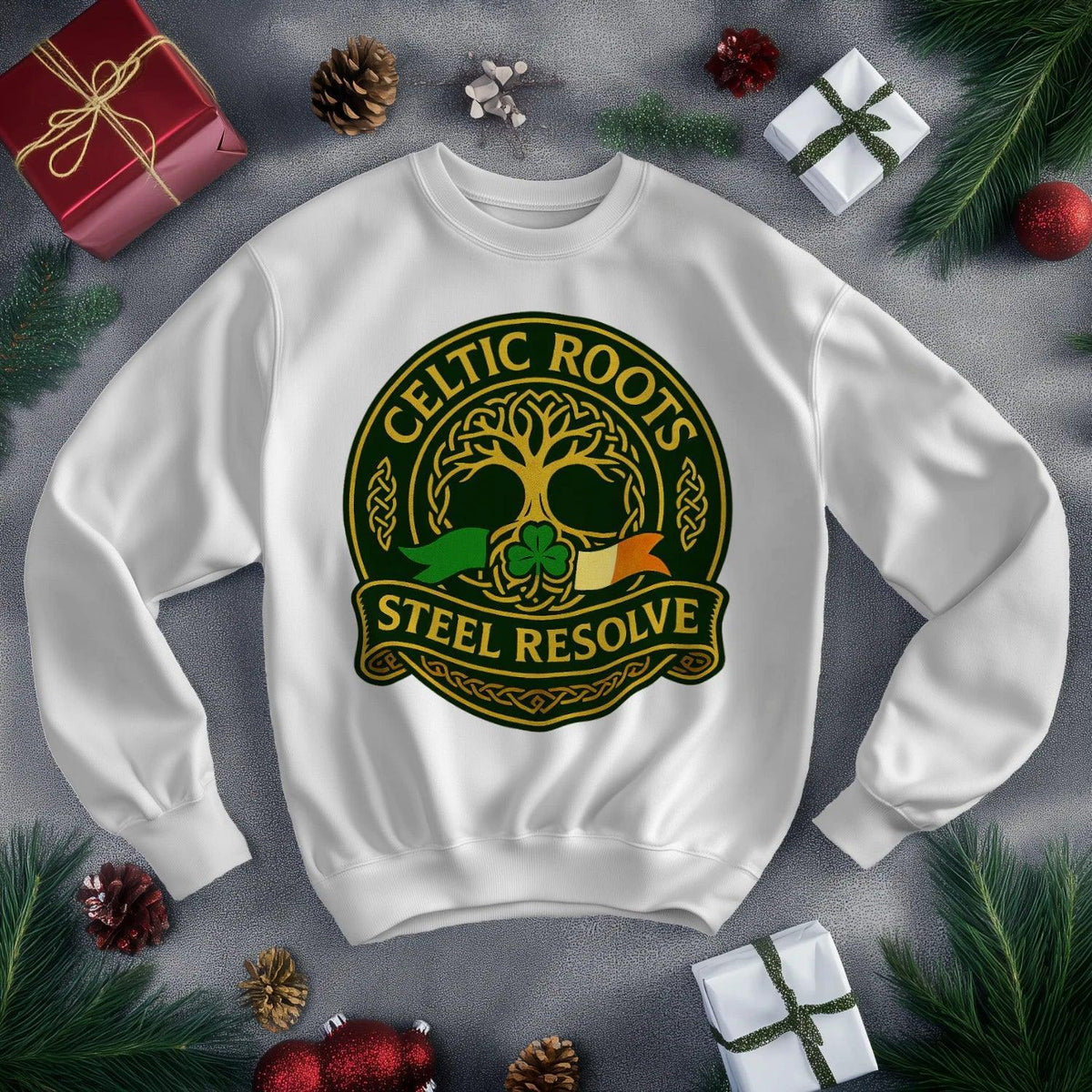 Irish Sweatshirt - Steel Resolve Roots Unisex Streetwear - Celtic Wolfwear