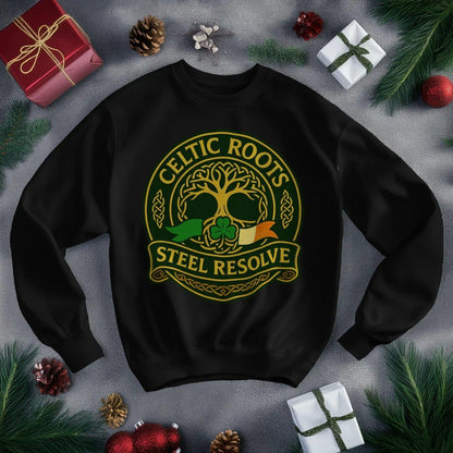 Irish Sweatshirt - Steel Resolve Roots Unisex Streetwear - Celtic Wolfwear
