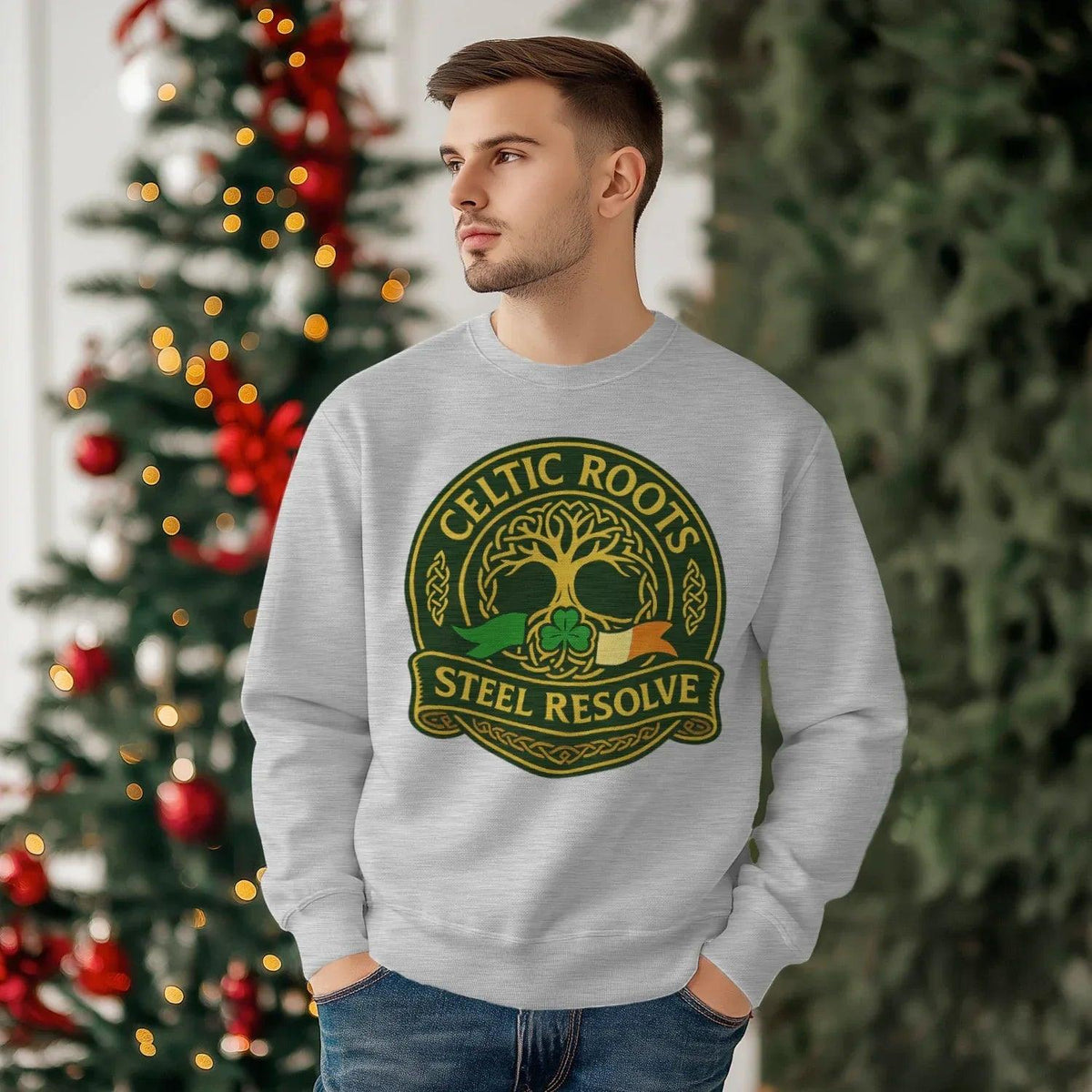 Irish Sweatshirt - Steel Resolve Roots Unisex Streetwear - Celtic Wolfwear