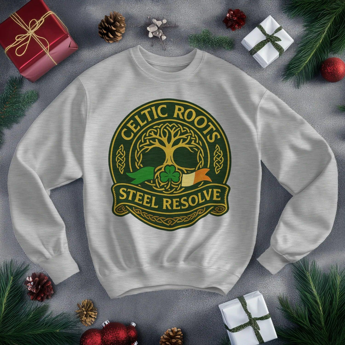Irish Sweatshirt - Steel Resolve Roots Unisex Streetwear - Celtic Wolfwear