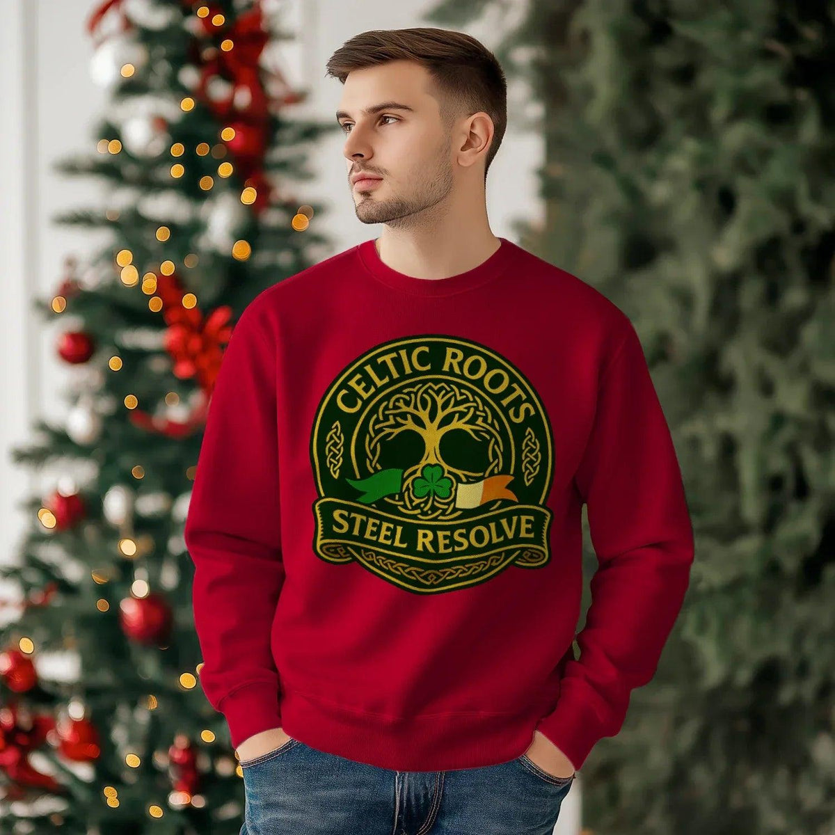 Irish Sweatshirt - Steel Resolve Roots Unisex Streetwear - Celtic Wolfwear