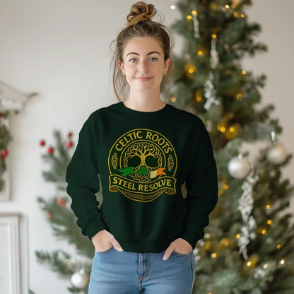 Irish Sweatshirt - Steel Resolve Roots Unisex Streetwear - Celtic Wolfwear
