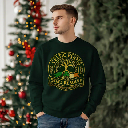 Irish Sweatshirt - Steel Resolve Roots Unisex Streetwear - Celtic Wolfwear
