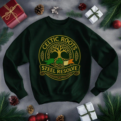 Irish Sweatshirt - Steel Resolve Roots Unisex Streetwear - Celtic Wolfwear