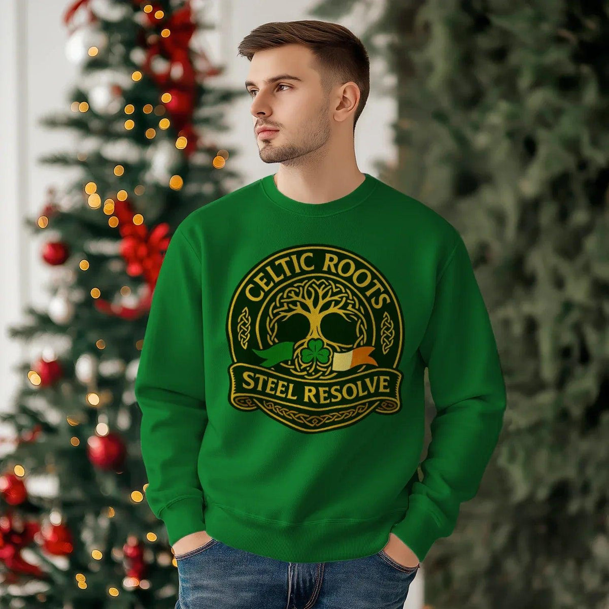 Irish Sweatshirt - Steel Resolve Roots Unisex Streetwear - Celtic Wolfwear