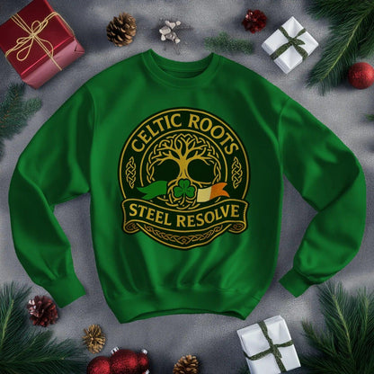 Irish Sweatshirt - Steel Resolve Roots Unisex Streetwear - Celtic Wolfwear
