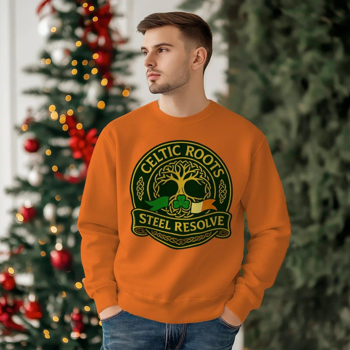 Irish Sweatshirt - Steel Resolve Roots Unisex Streetwear - Celtic Wolfwear