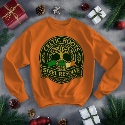 Irish Sweatshirt - Steel Resolve Roots Unisex Streetwear - Celtic Wolfwear