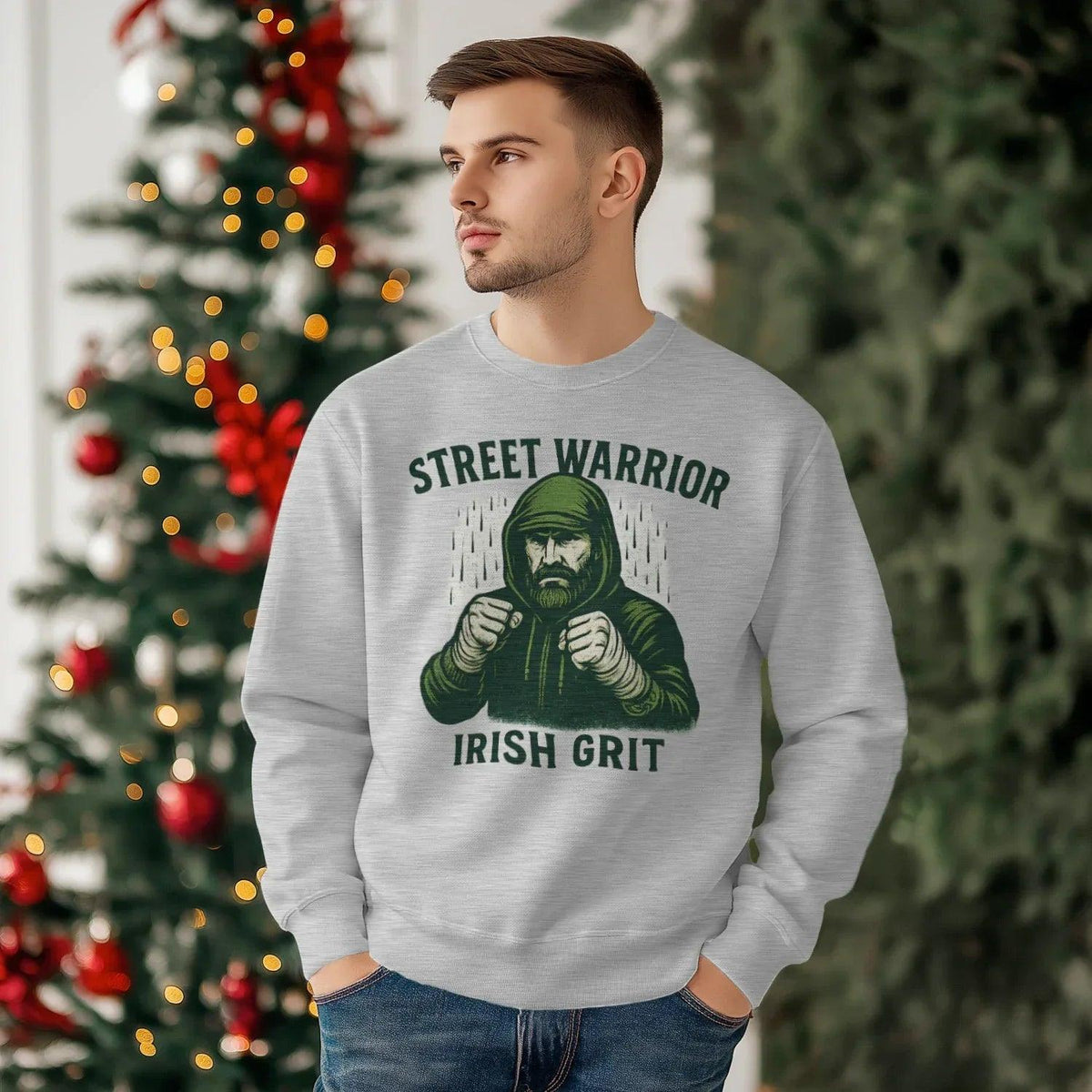 Irish Sweatshirt - Street Warrior, Unisex Matchday Wear - Celtic Wolfwear
