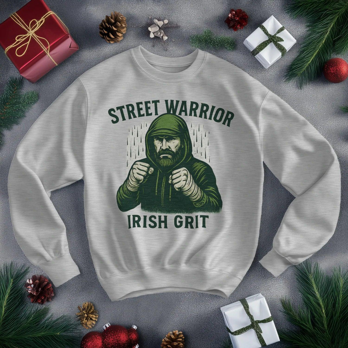 Irish Sweatshirt - Street Warrior, Unisex Matchday Wear - Celtic Wolfwear