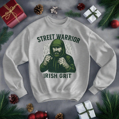 Irish Sweatshirt - Street Warrior, Unisex Matchday Wear - Celtic Wolfwear