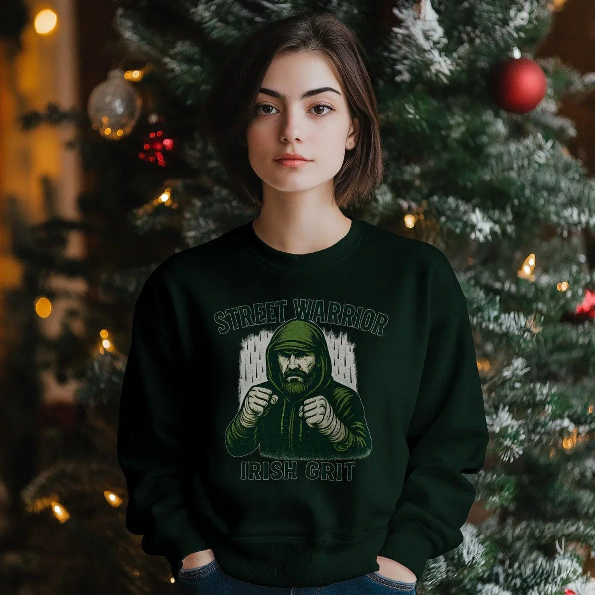 Irish Sweatshirt - Street Warrior, Unisex Matchday Wear - Celtic Wolfwear