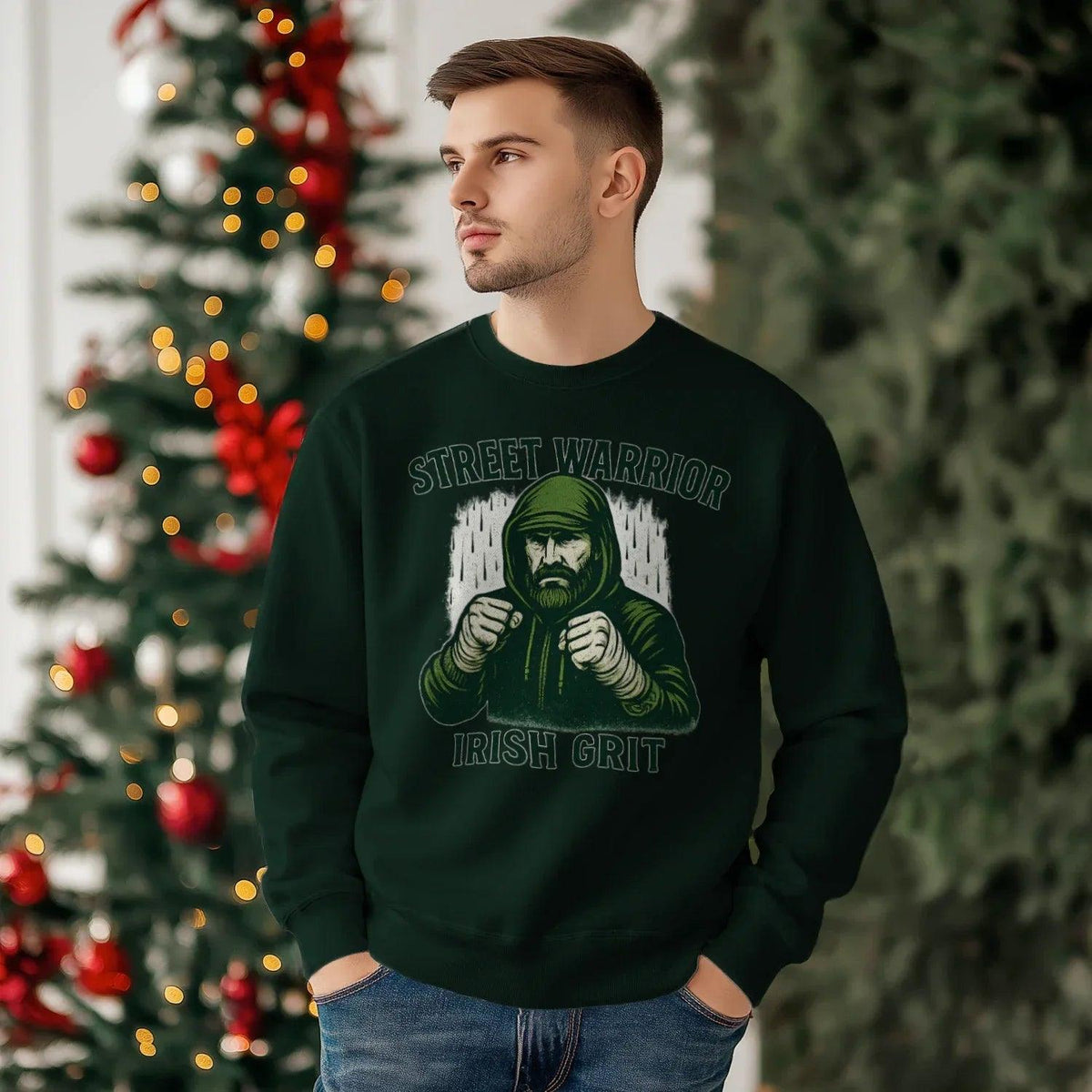 Irish Sweatshirt - Street Warrior, Unisex Matchday Wear - Celtic Wolfwear