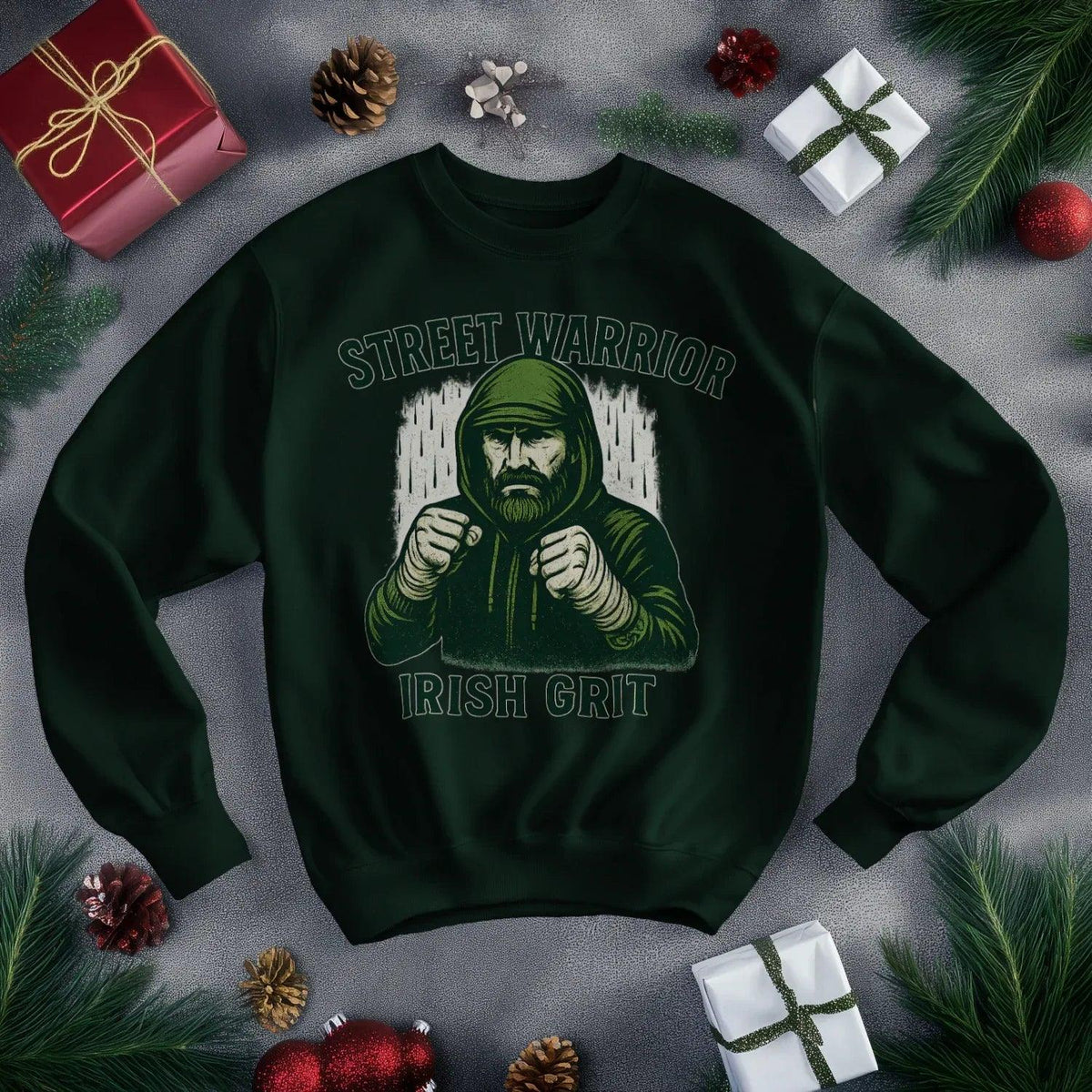 Irish Sweatshirt - Street Warrior, Unisex Matchday Wear - Celtic Wolfwear