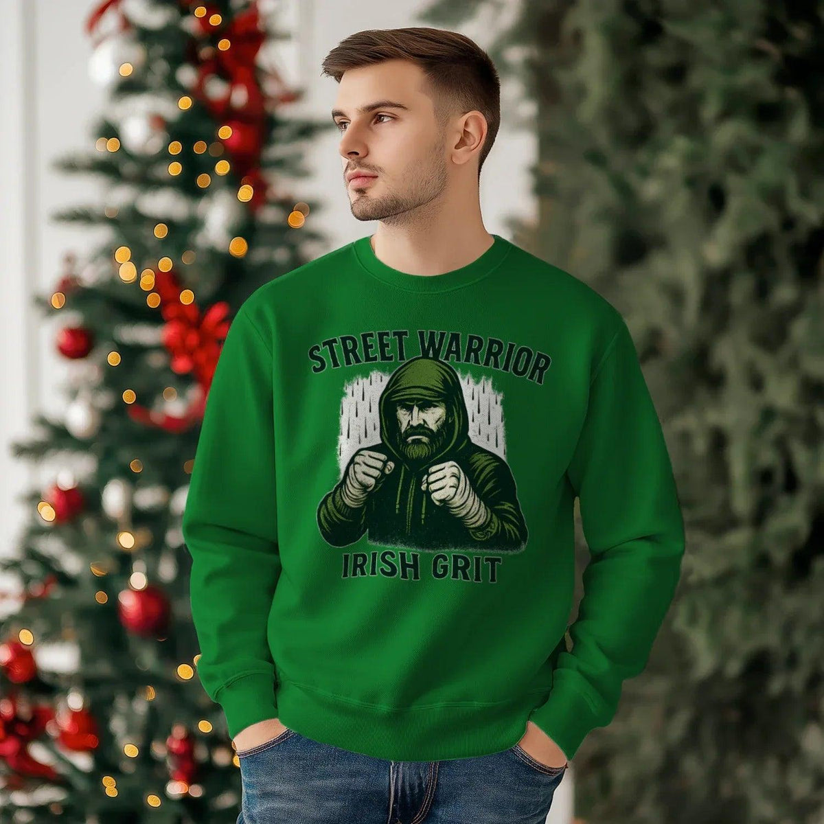 Irish Sweatshirt - Street Warrior, Unisex Matchday Wear - Celtic Wolfwear