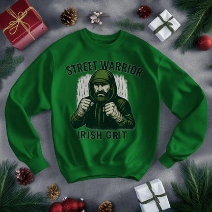 Irish Sweatshirt - Street Warrior, Unisex Matchday Wear - Celtic Wolfwear