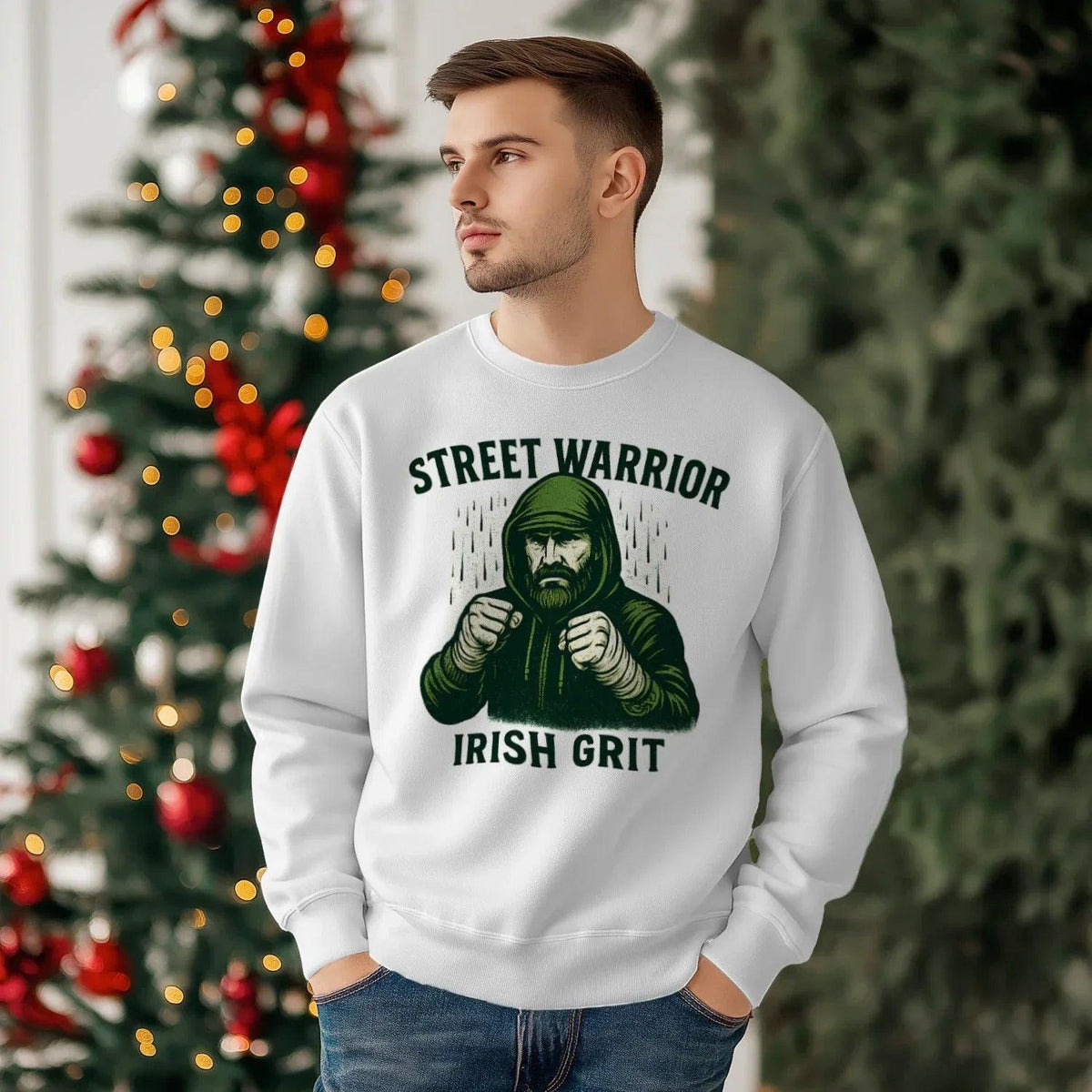 Irish Sweatshirt - Street Warrior, Unisex Matchday Wear - Celtic Wolfwear