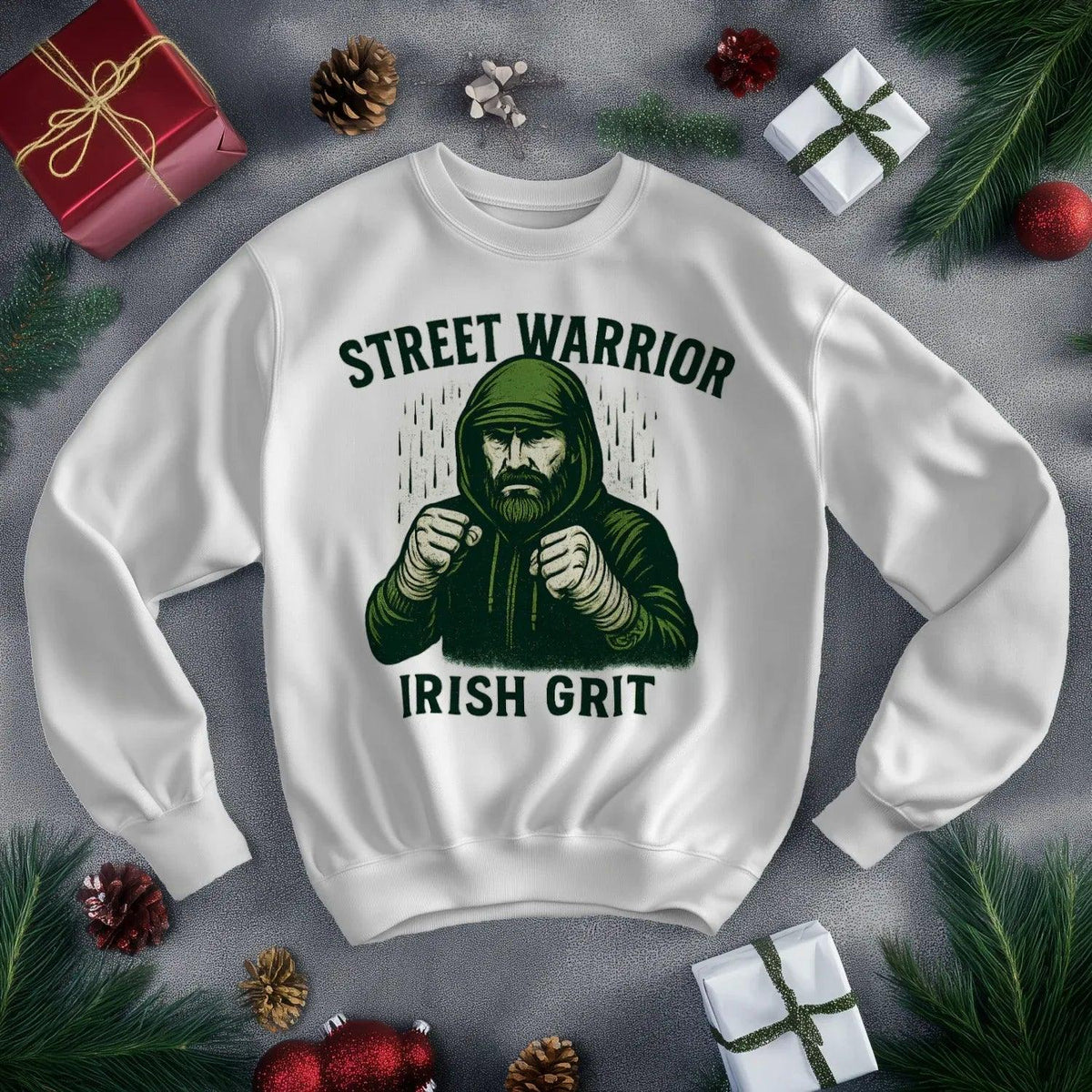 Irish Sweatshirt - Street Warrior, Unisex Matchday Wear - Celtic Wolfwear