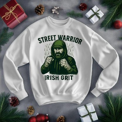 Irish Sweatshirt - Street Warrior, Unisex Matchday Wear - Celtic Wolfwear
