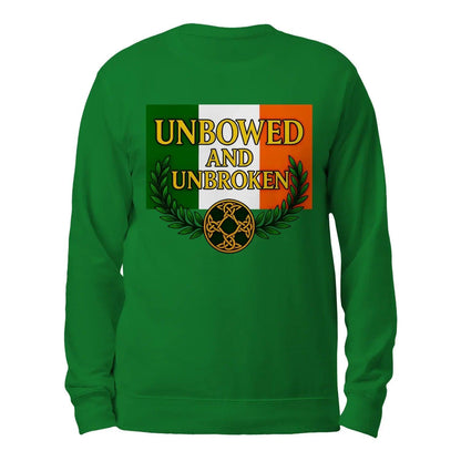 Irish Sweatshirt - Unbowed and Unbroken 100, Unisex - Celtic Wolfwear