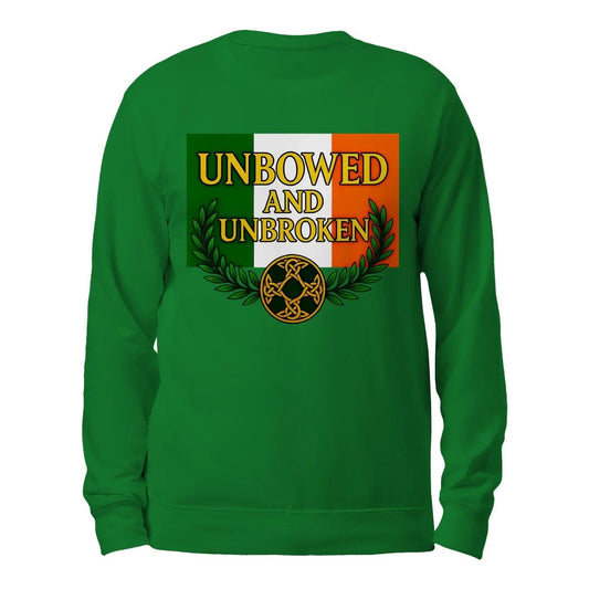Irish Sweatshirt - Unbowed and Unbroken 100, Unisex - Celtic Wolfwear