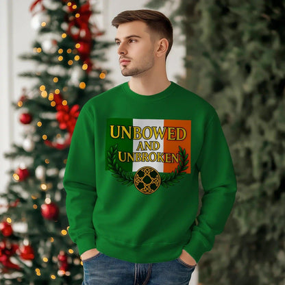 Irish Sweatshirt - Unbowed and Unbroken 100, Unisex - Celtic Wolfwear