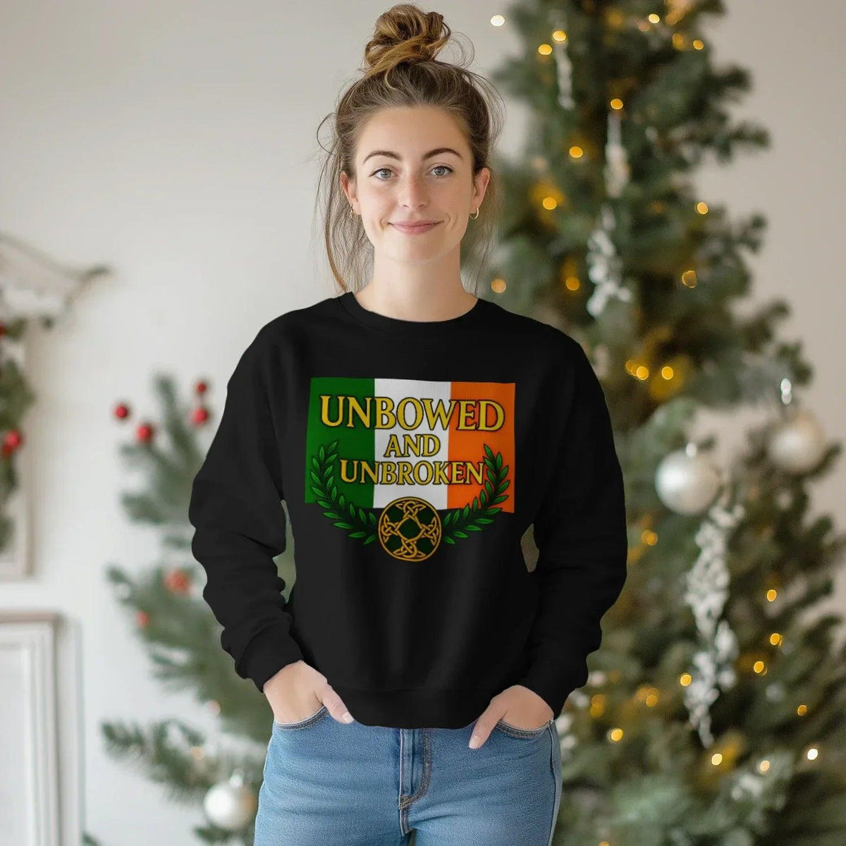 Irish Sweatshirt - Unbowed and Unbroken 100, Unisex - Celtic Wolfwear
