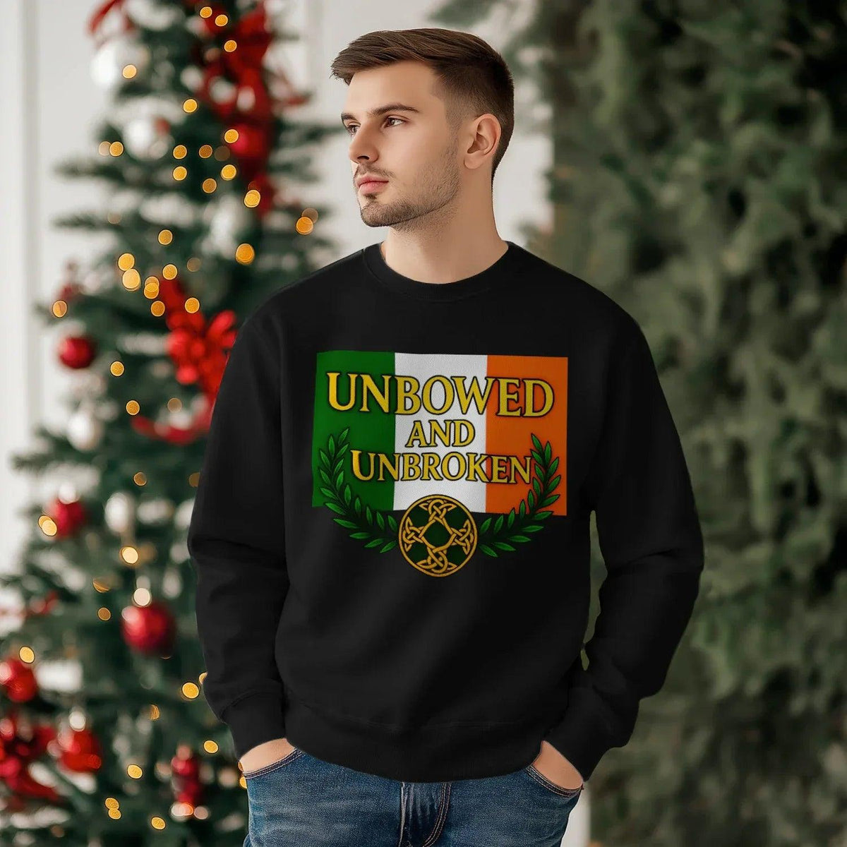 Irish Sweatshirt - Unbowed and Unbroken 100, Unisex - Celtic Wolfwear