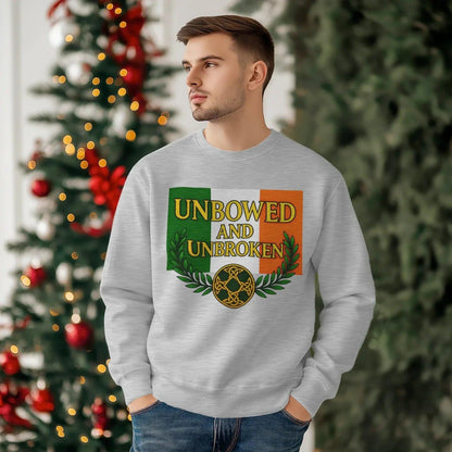 Irish Sweatshirt - Unbowed and Unbroken 100, Unisex - Celtic Wolfwear