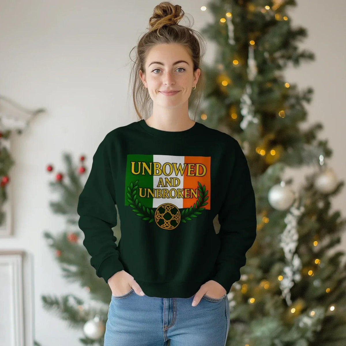 Irish Sweatshirt - Unbowed and Unbroken 100, Unisex - Celtic Wolfwear