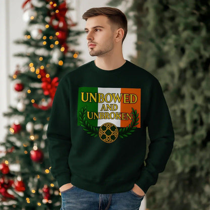Irish Sweatshirt - Unbowed and Unbroken 100, Unisex - Celtic Wolfwear
