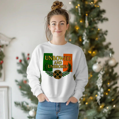 Irish Sweatshirt - Unbowed and Unbroken 100, Unisex - Celtic Wolfwear