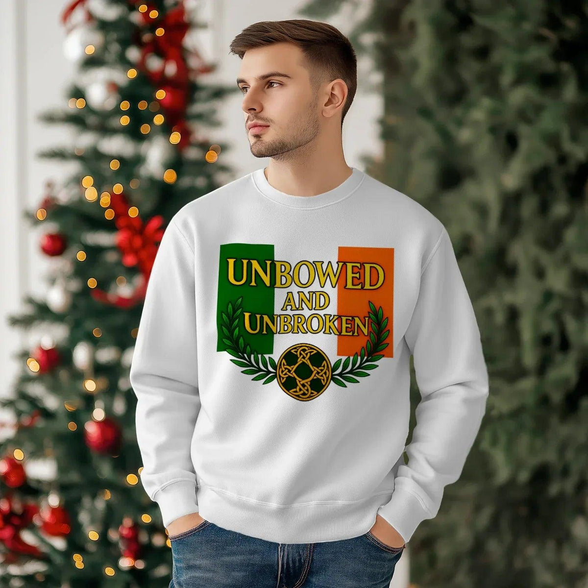 Irish Sweatshirt - Unbowed and Unbroken 100, Unisex - Celtic Wolfwear