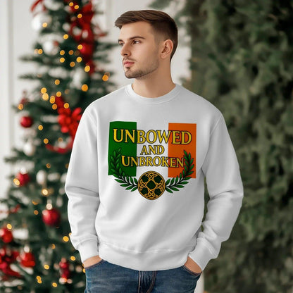 Irish Sweatshirt - Unbowed and Unbroken 100, Unisex - Celtic Wolfwear