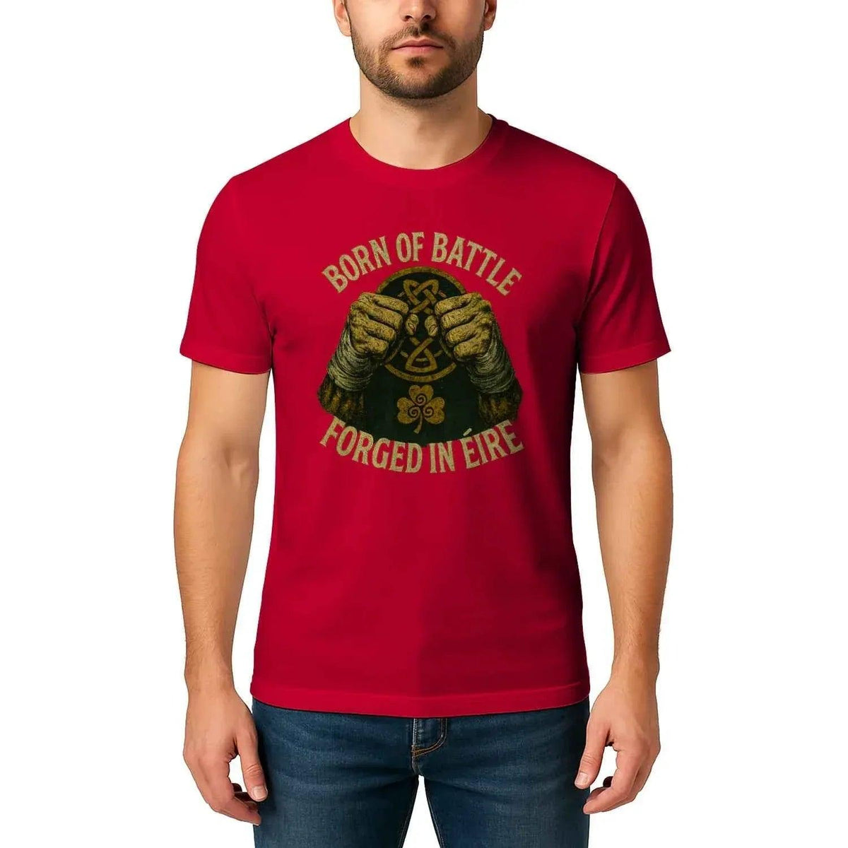 Irish T-Shirt - Born of Battle Forged Unisex Streetwear - Celtic Wolfwear