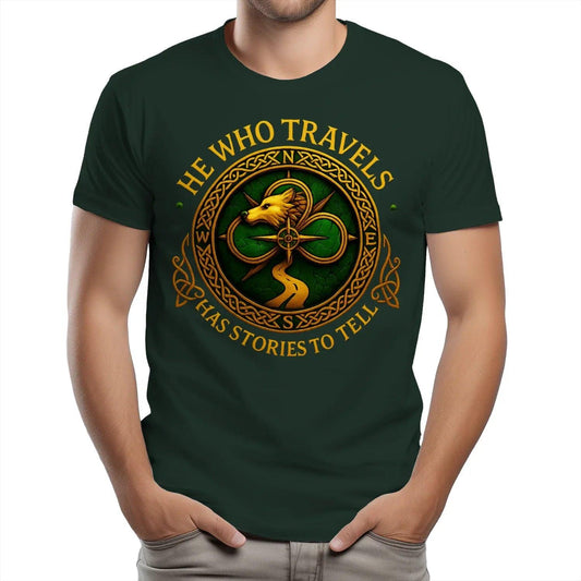 Irish T-Shirt - Crew-neck Black Tee Heritage Streetwear - Celtic Wolfwear