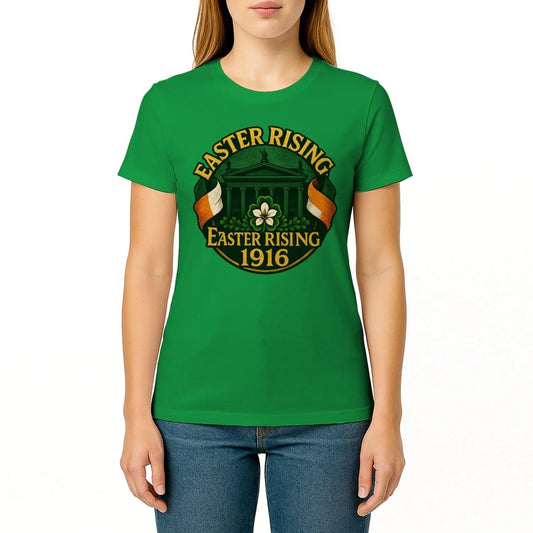Irish T-Shirt - Easter Rising Crew Tee 1916 Emblem Unisex - Celtic Wolfwear