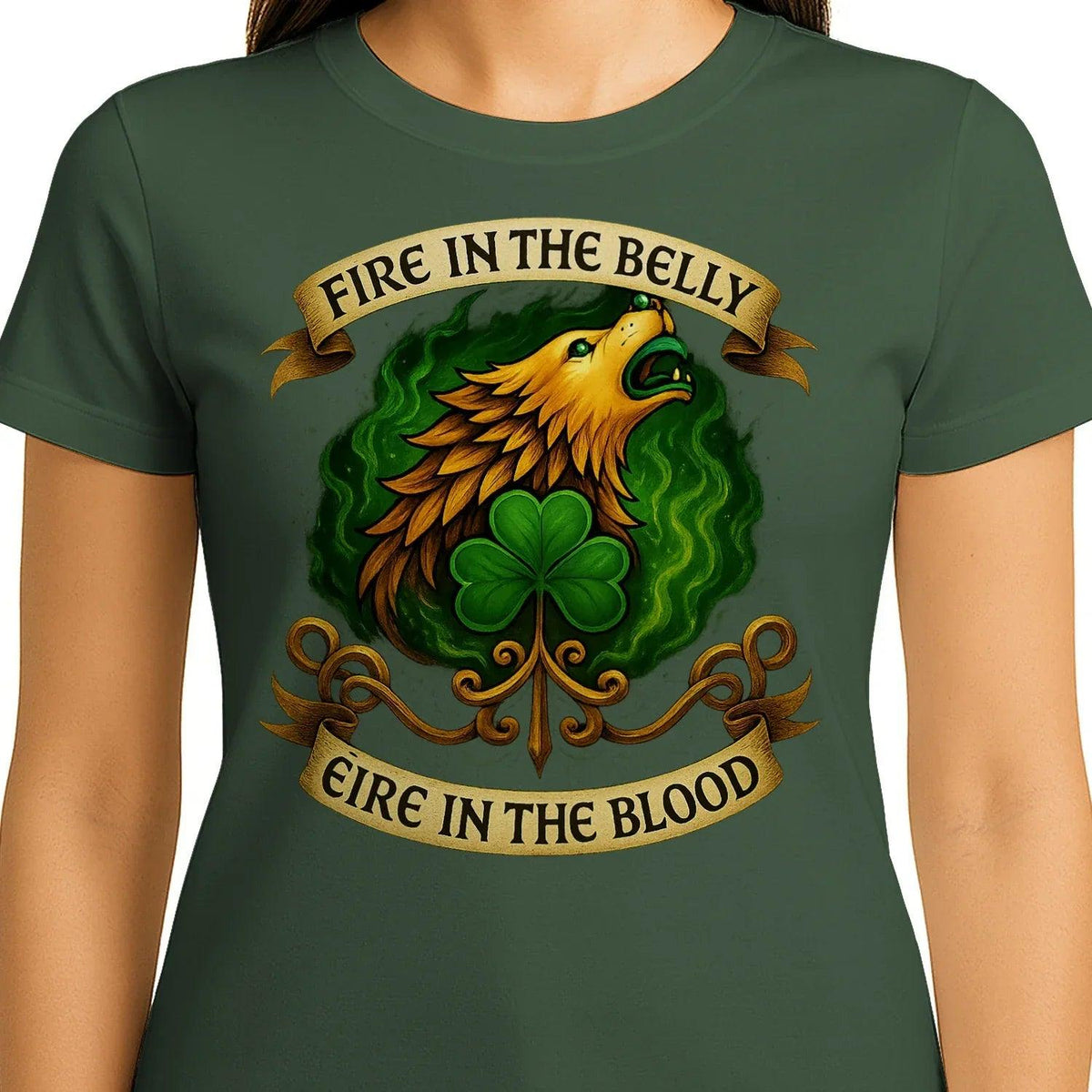 Irish T-Shirt - Fire in the Belly Éire Unisex Streetwear - Celtic Wolfwear