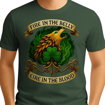 Irish T-Shirt - Fire in the Belly Éire Unisex Streetwear - Celtic Wolfwear