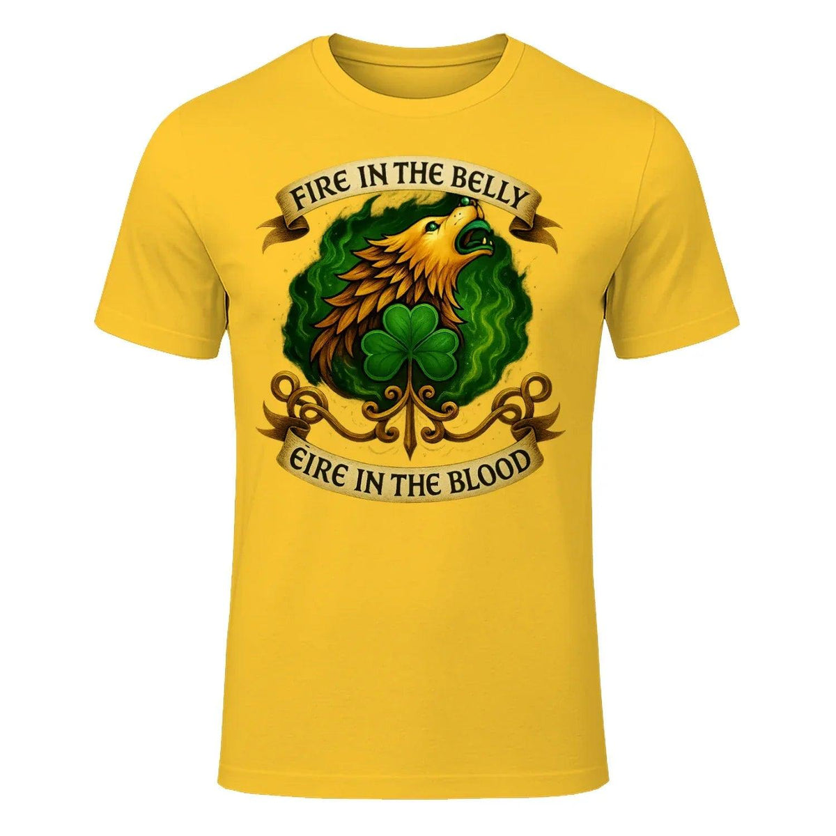 Irish T-Shirt - Fire in the Belly Éire Unisex Streetwear - Celtic Wolfwear