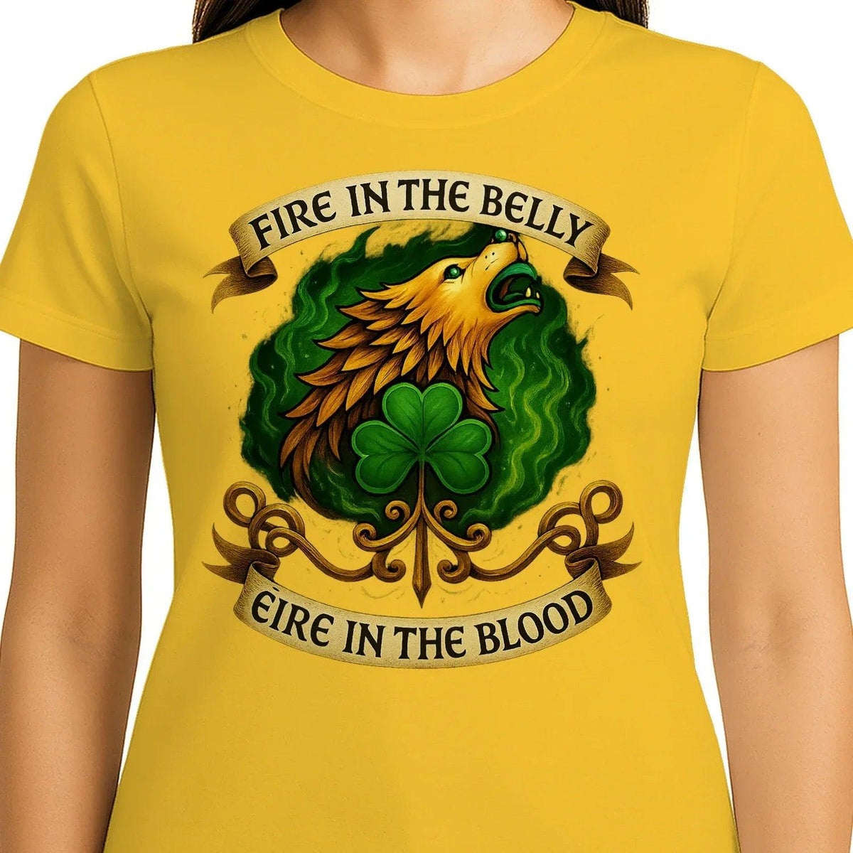 Irish T-Shirt - Fire in the Belly Éire Unisex Streetwear - Celtic Wolfwear
