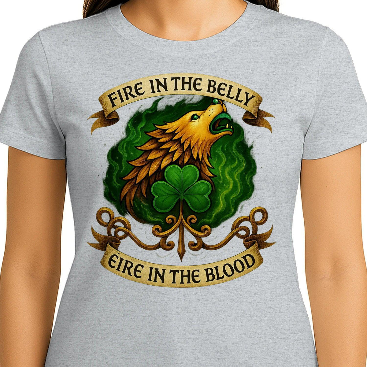 Irish T-Shirt - Fire in the Belly Éire Unisex Streetwear - Celtic Wolfwear