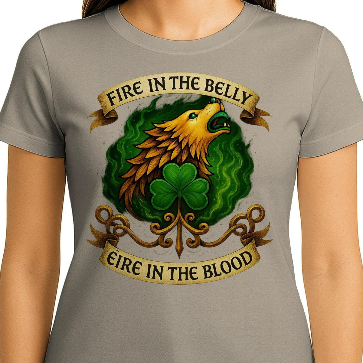Irish T-Shirt - Fire in the Belly Éire Unisex Streetwear - Celtic Wolfwear