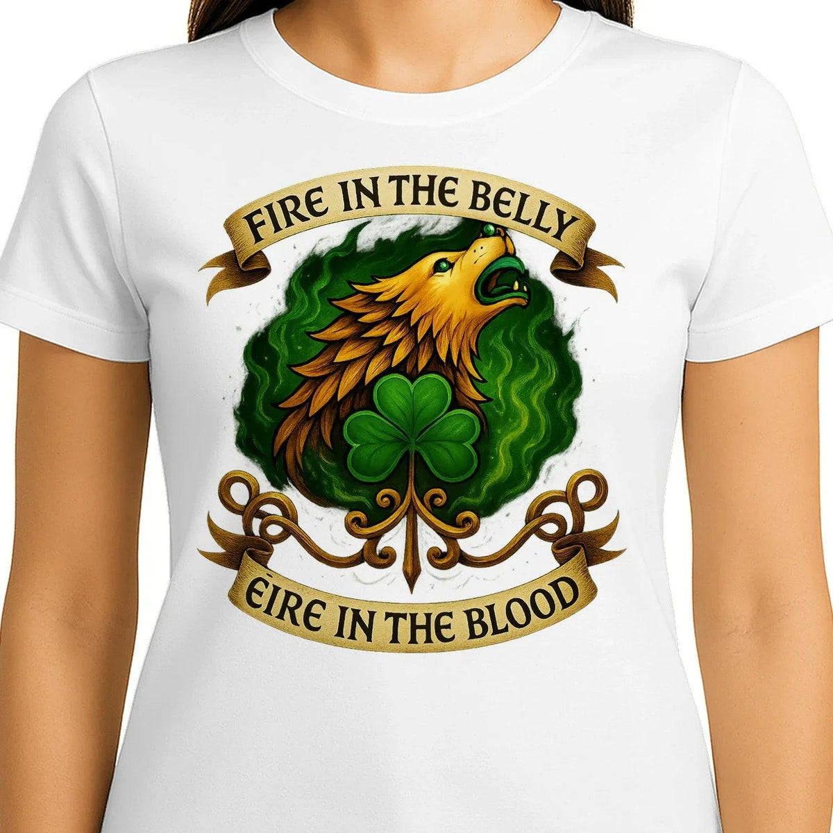 Irish T-Shirt - Fire in the Belly Éire Unisex Streetwear - Celtic Wolfwear