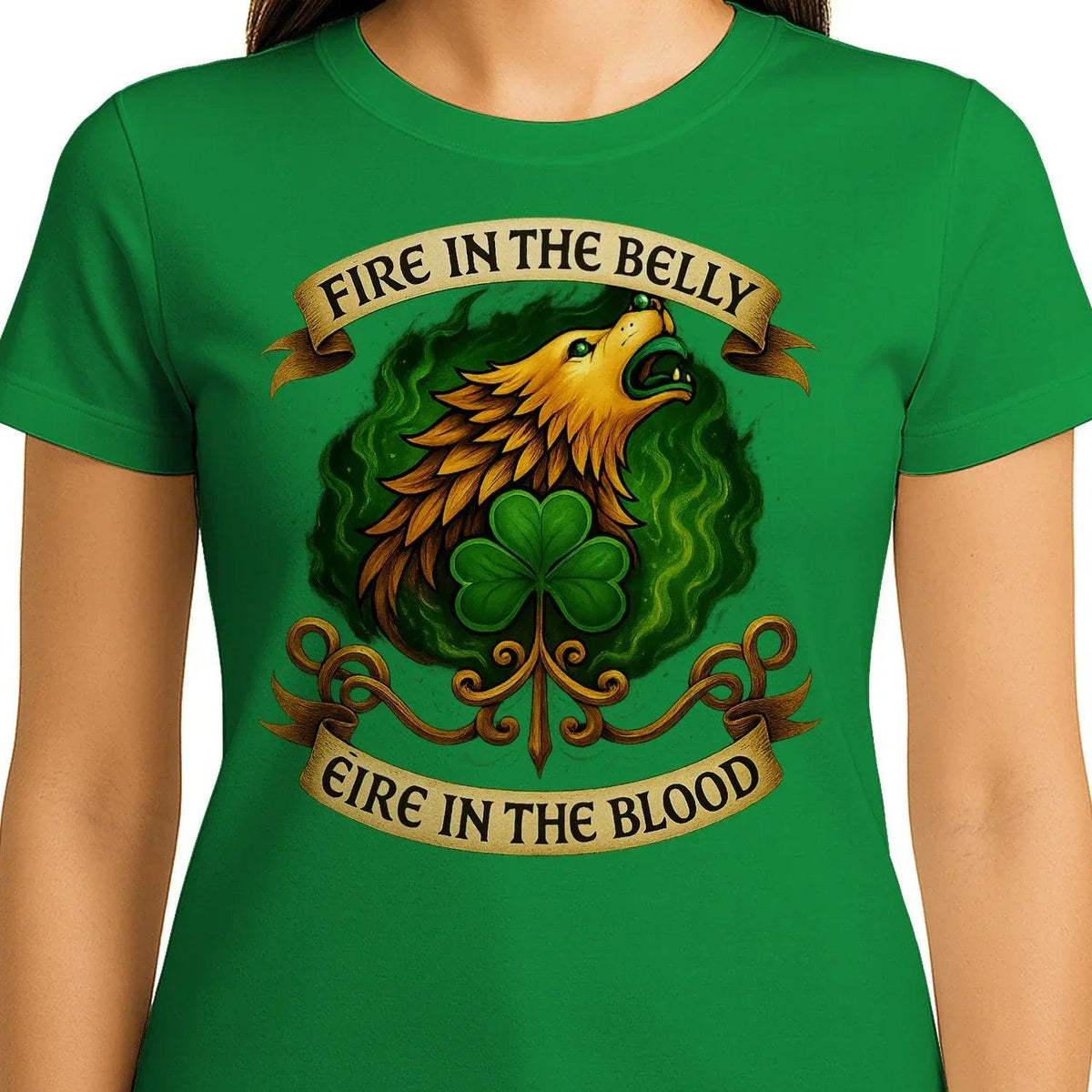 Irish T-Shirt - Fire in the Belly Éire Unisex Streetwear - Celtic Wolfwear