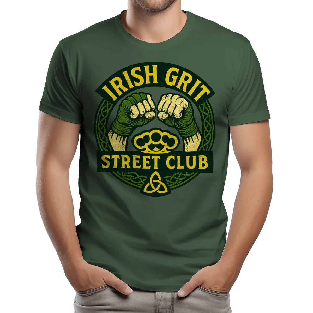 Irish T-Shirt - Grit Street Club, Unisex Matchday Wear - Celtic Wolfwear