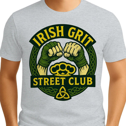 Irish T-Shirt - Grit Street Club, Unisex Matchday Wear - Celtic Wolfwear
