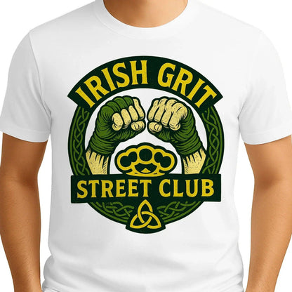 Irish T-Shirt - Grit Street Club, Unisex Matchday Wear - Celtic Wolfwear