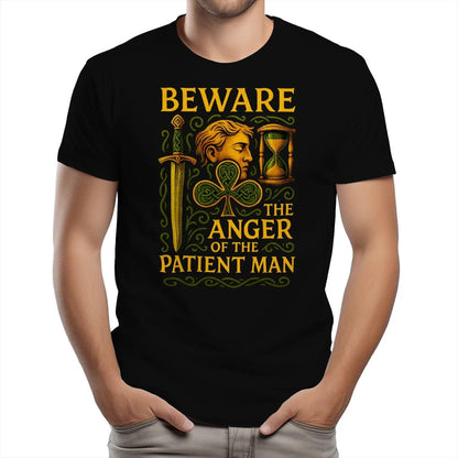 Irish T-Shirt - Heritage Black Tee, Heritage Streetwear - Celtic Wolfwear